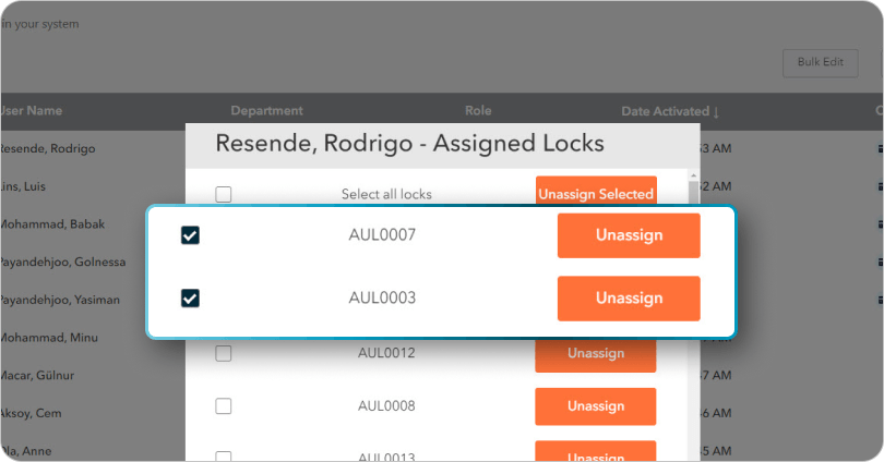 Remote manage users interface